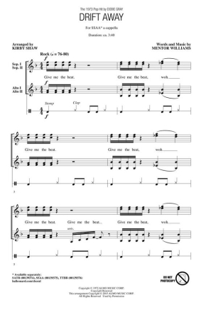 Mentor Williams, Drift Away SSAA a Cappella Chorpartitur