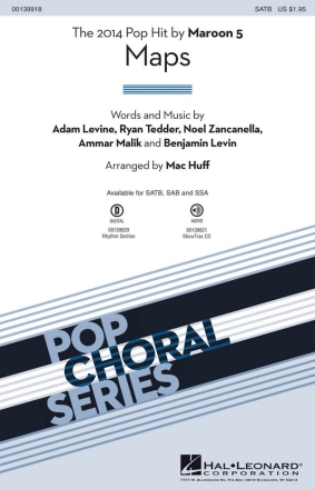 Adam Levine, Maps SATB Chorpartitur