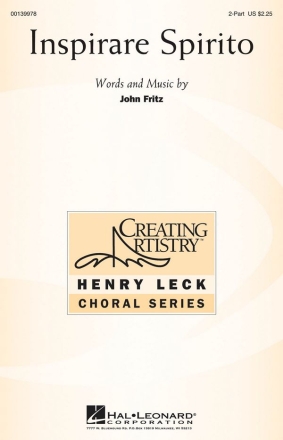 John Fritz, Inspirare Spirito 2-Part Choir Chorpartitur