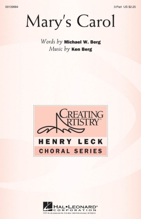 Ken Berg, Mary's Carol 3 Part Treble Chorpartitur