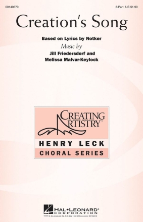 Jill Friedersdorf, Creation's Song 3 Part Treble Chorpartitur