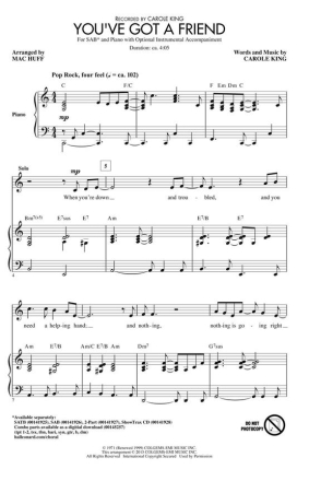 Carole King, You've Got a Friend SAB Chorpartitur