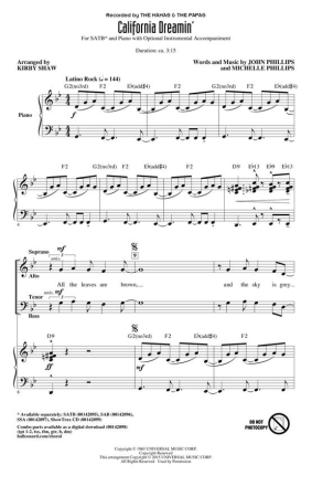 California Dreamin' Gemischter Chor CD