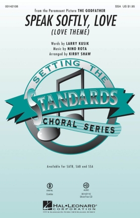 Speak Softly Love for female choir (SSA) and piano choral score