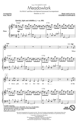 Stephen Schwartz, Meadowlark SSAA Chorpartitur