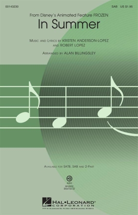 Kristen Anderson-Lopez, In Summer SAB Chorpartitur
