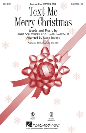 Adam Schlesinger, Text Me Merry Christmas SSA Chorpartitur