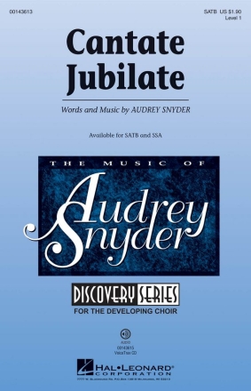 Cantate Jubilate for mixed choir and piano choral score