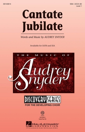 Audrey Snyder, Cantate Jubilate SSA Chorpartitur