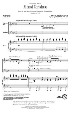 Andrew Lippa, Almost Christmas SAB Chorpartitur