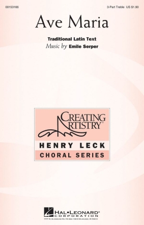 Emile Serper, Ave Maria 3 Part Treble Chorpartitur