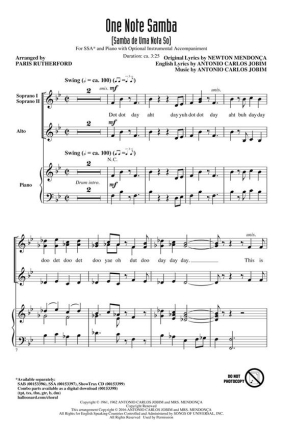 One Note Samba Chor CD
