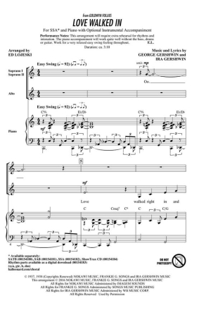 Love Walked In Mixed Women's Choir [SSA] Chorpartitur