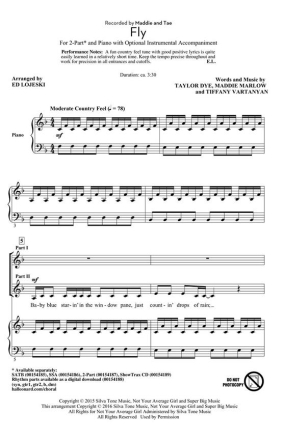 Fly 2-Part Choir Chorpartitur