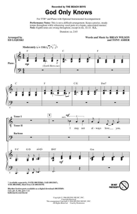 Brian Wilson, God Only Knows TTB Chorpartitur