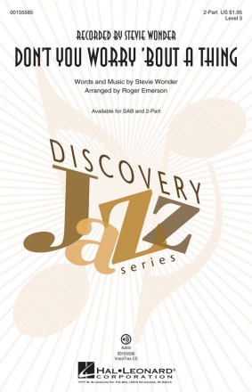 Stevie Wonder, Don't You Worry 'Bout a Thing 2-Part Choir Chorpartitur