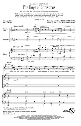The Hope of Christmas SAB Chorpartitur