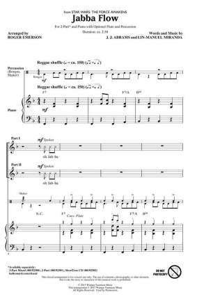 John Williams, Jabba Flow 2-Part Choir Chorpartitur