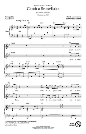 Catch a Snowflake 2-Part Choir Chorpartitur