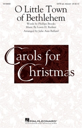 O Little Town of Bethlehem SATB Chorpartitur