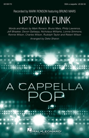 Uptown Funk SSA a Cappella Chorpartitur