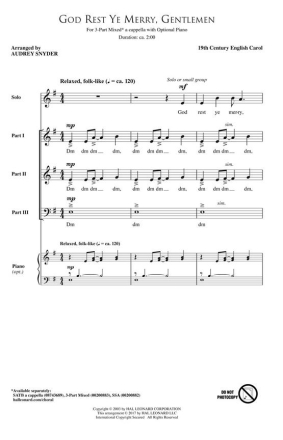 God Rest Ye Merry, Gentlemen 3-Part Choir Chorpartitur