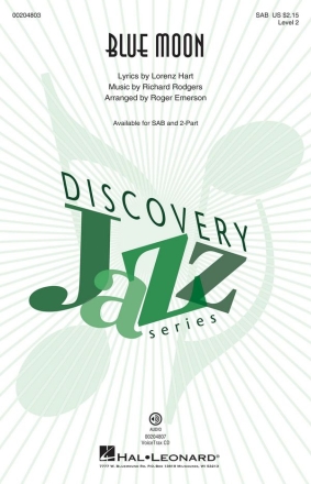Blue Moon for mixed choir (SAB) and piano choral score