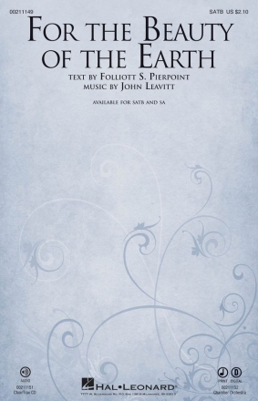 Folliott S. Pierpoint_John Leavitt, For the Beauty of the Earth SATB Chorpartitur
