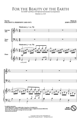Folliott S. Pierpoint_John Leavitt, For the Beauty of the Earth Chamber Orchestra Accompaniment Stimmen-Set