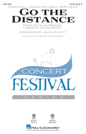 Go the Distance for mixed choir and piano choral score