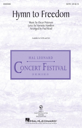 Oscar Peterson, Hymn to Freedom for mixed choir and piano choral score