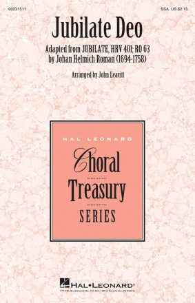 Johan Helmich Roman, Jubilate Deo SSA Chorpartitur
