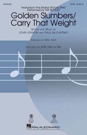 John Lennon_Paul McCartney, Golden Slumbers/Carry That Weight SATB Chorpartitur