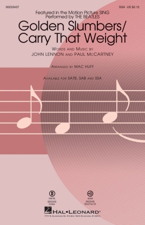 John Lennon_Paul McCartney, Golden Slumbers/Carry That Weight SSA Chorpartitur
