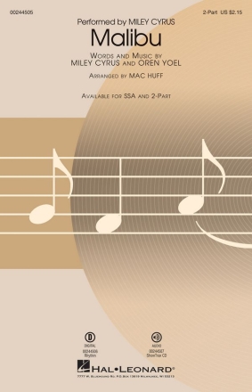 Malibu 2-Part Choir Chorpartitur