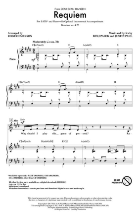 Benj Pasek_Justin Paul, Requiem (from Dear Evan Hansen) Chor CD