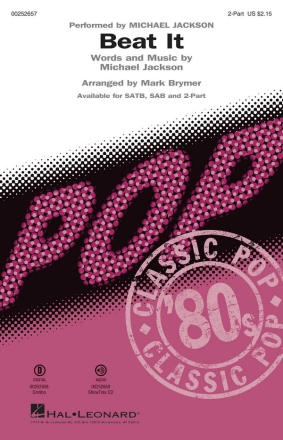 Beat It for 2-part chorus and piano chorus score