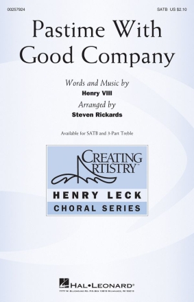 Pastime With Good Company SATB Chorpartitur