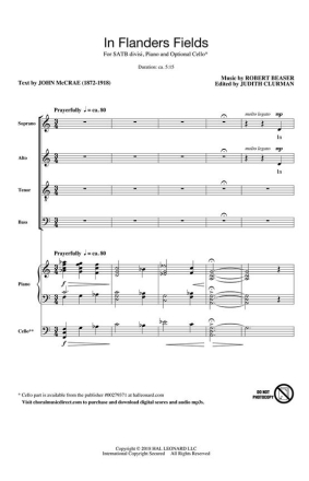 Robert Beaser, In Flanders Fields SATB Chorpartitur