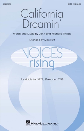 California Dreamin' SATB divisi Chorpartitur