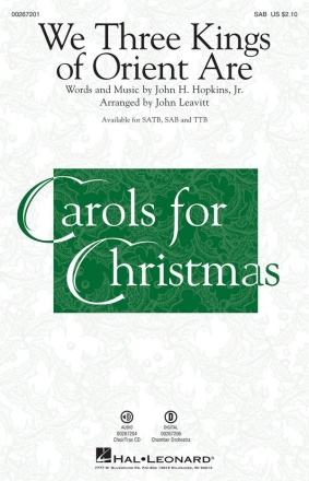 John H. Hopkins Jr., We Three Kings of Orient Are SAB Chorpartitur