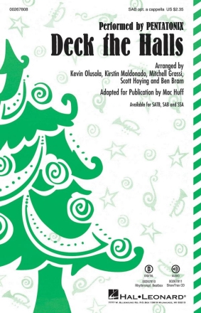 Deck the Hall SAB opt. a Cappella Chorpartitur