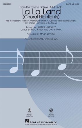 La La Land for mixed choir and piano choral score