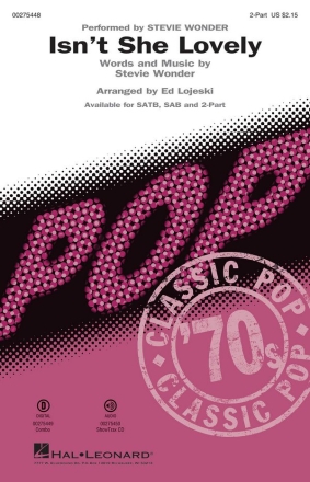Isn't She Lovely? 2-Part Choir Chorpartitur