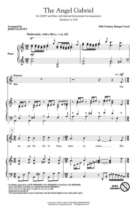The Angel Gabriel SATB Chorpartitur
