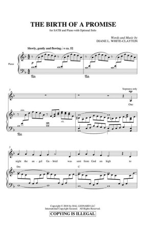 Diane L. White-Clayton, The Birth of a Promise SATB div., Soloists and Piano Chorpartitur