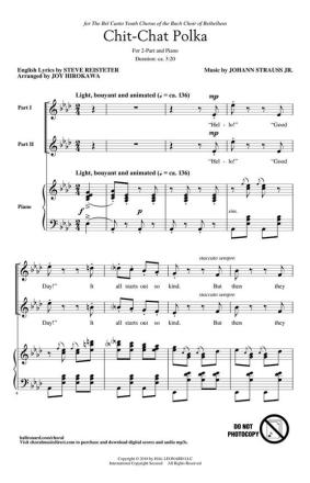 Chit-chat Polka for 2-part choir and piano choral score