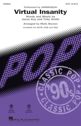 Virtual Insanity for mixed chorus and piano chorus score