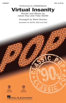 Virtual Insanity for mixed chorus (SAB) and piano chorus score