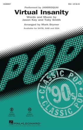 Virtual Insanity for female chorus (SSA) and piano chorus score